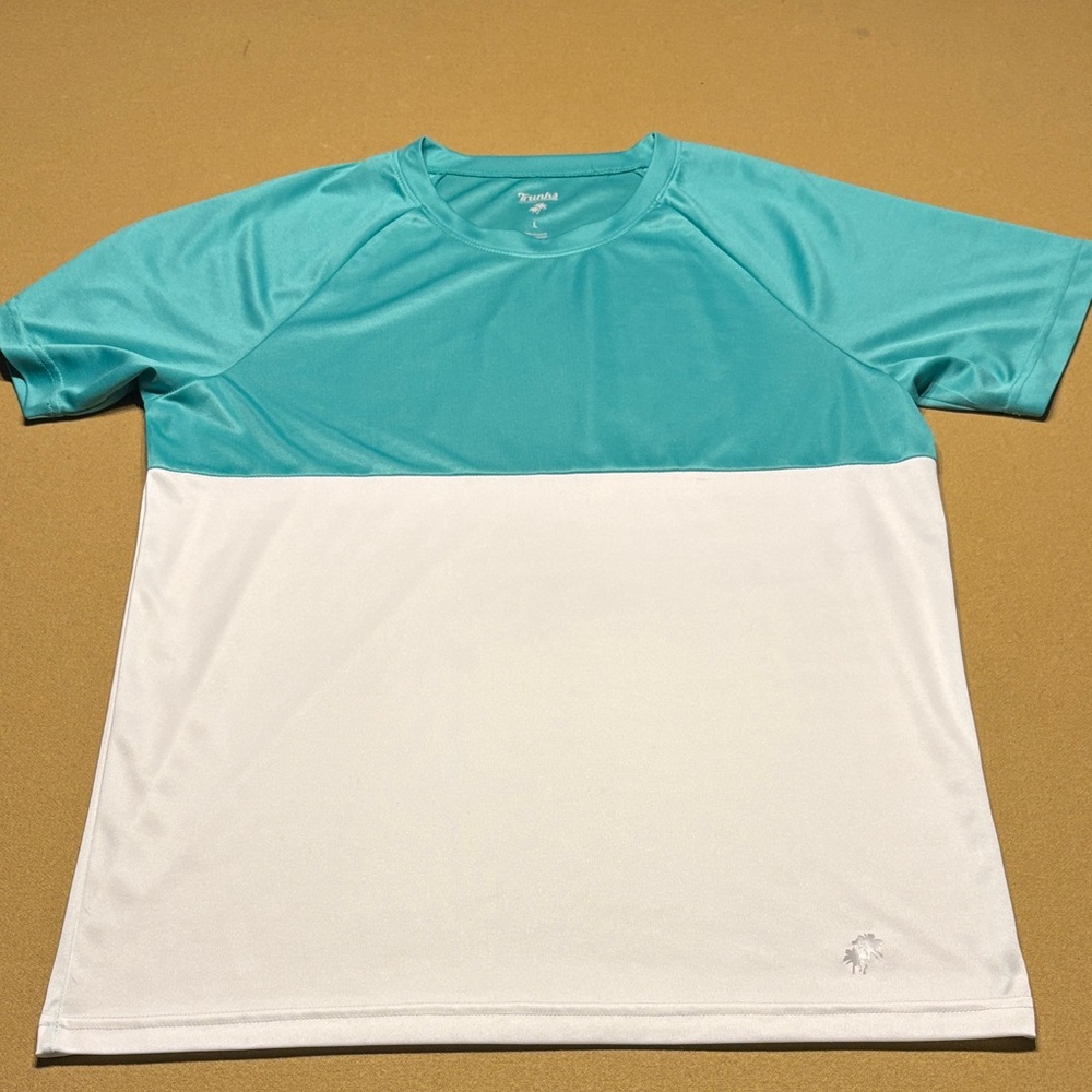 Teal and White Athletic T-Shirt